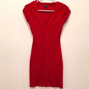 Express bodycon holiday red dress
